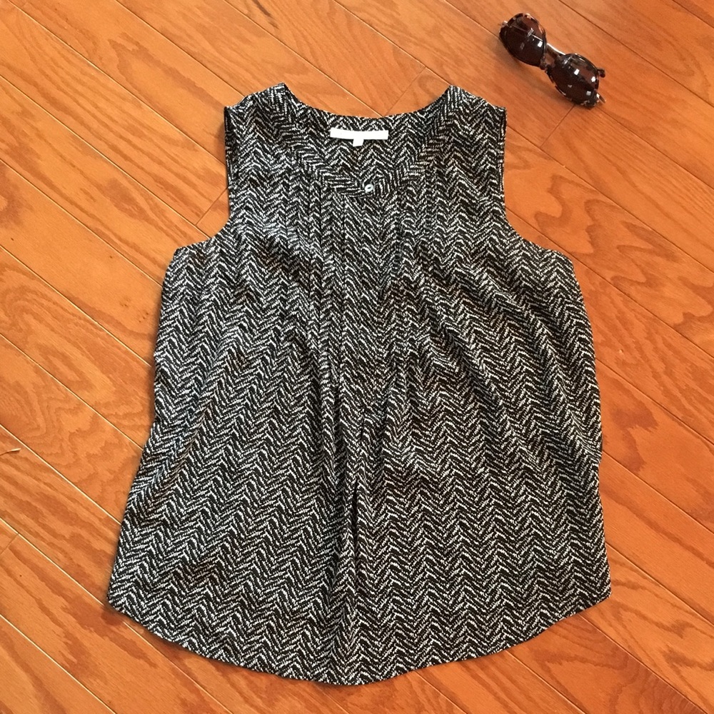 Anthropologie blouse; chevron b&w
